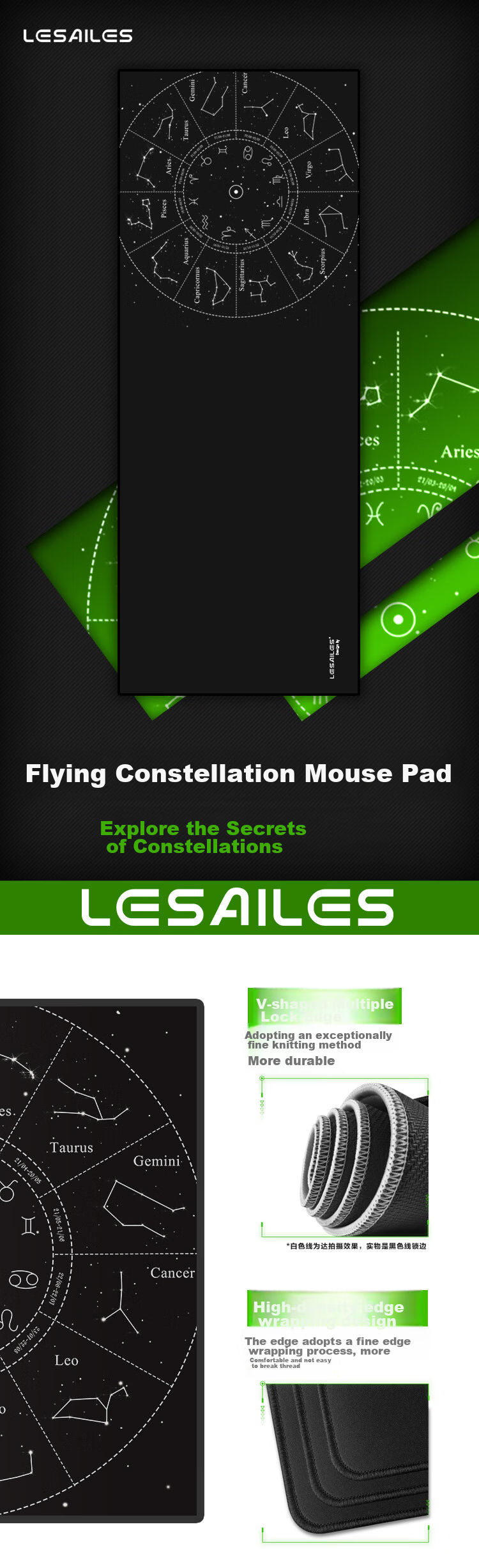 LESAILES Cute Cherry Blossom Pink Gaming Mouse Pad, Extra Large Computer Desk Mat, Easy to Clean, 800*300*3mm 1