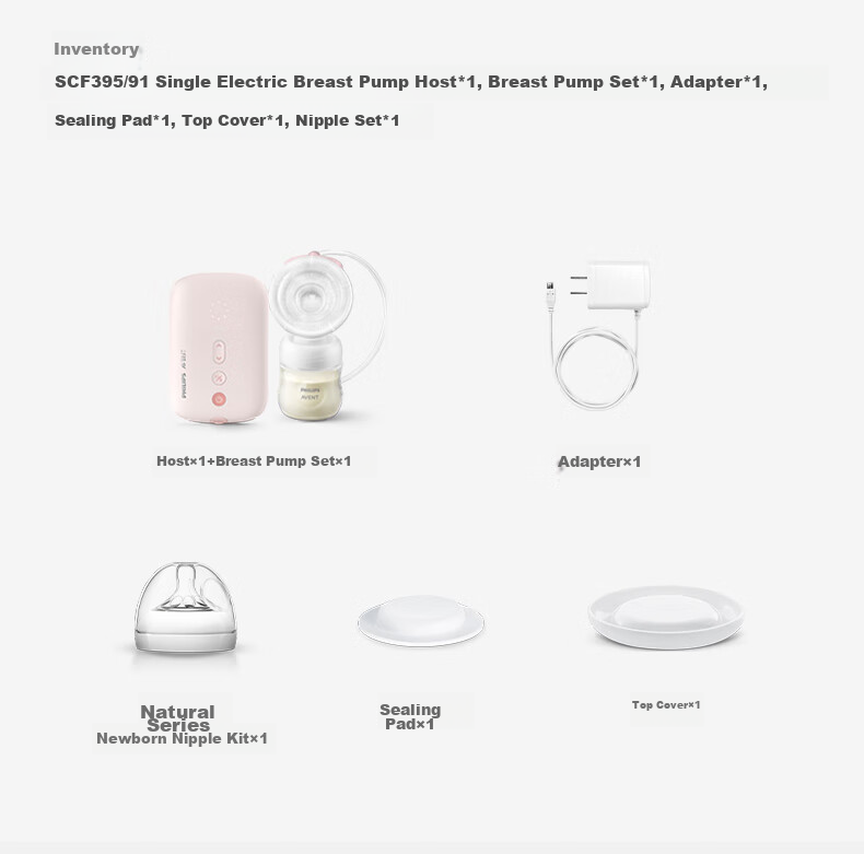 AVENT Philips Heart Joy Box Electric Single-Sided Breast Pump, Automatic Massage Milk Extractor 32