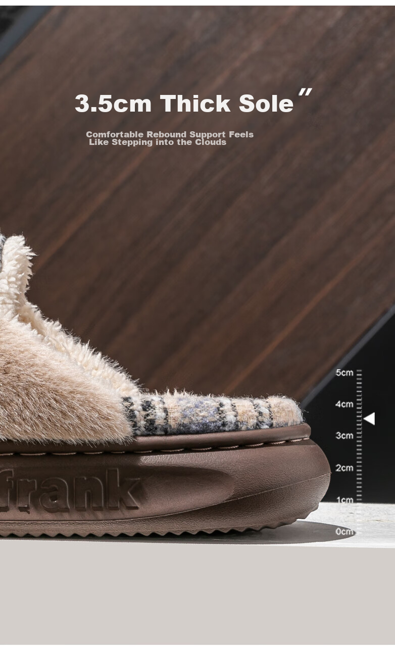 Paul Frank Cotton Slippers for Men And Women, Autumn And Winter Couple Warm Thick-Soled Cotton Shoes, Home Slippers, 131 Gray Men's Size 270 7