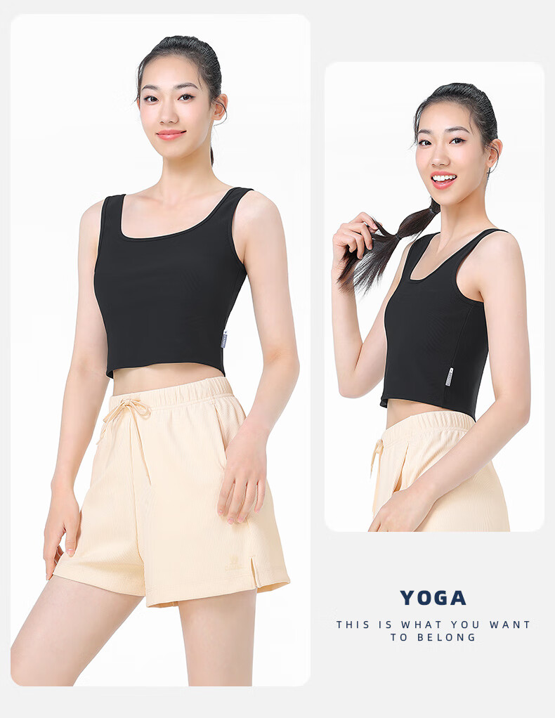 CAMEL Women's Yoga Tank Top, Breathable Quick-Dry Underwear, Fitness Wear for Outer Wear, Sports Beautiful Back Base Layer Y24BAVZ040 33