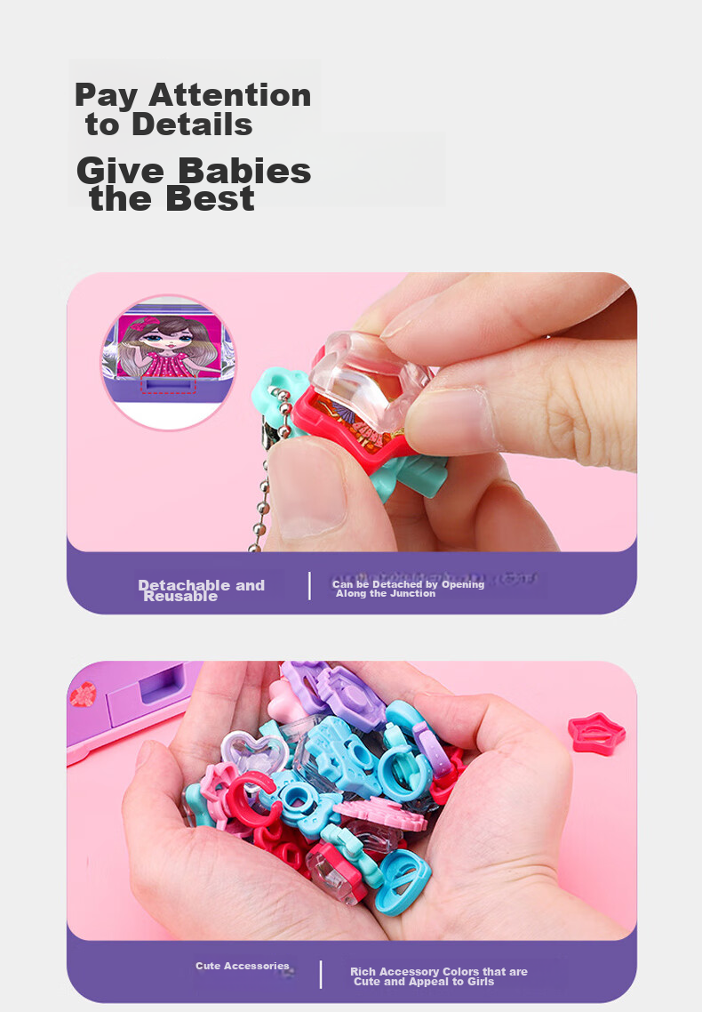 Dayanxiaowa Children's Sticker Machine, Guka Magic Box, DIY Handmade Stickers, Gemstone Rings, Toys for Girls Aged 3-6, Birthday Gifts 8
