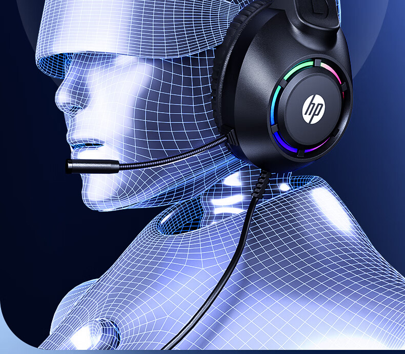 HP Wired Over-Ear Noise-Cancelling Surround Sound Gaming Headset with Microphone USB Interface for Study and Entertainment 8