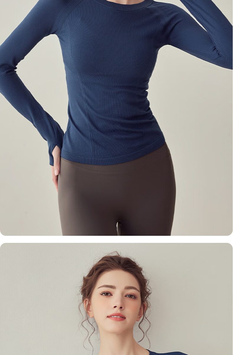 XUEXIMAN Yoga Top for Women, Spring And Autumn Style, Seamless High-Elastic Slimming Sports Long Sleeve, Running Quick-Dry Training Pilates T-Shirt 11
