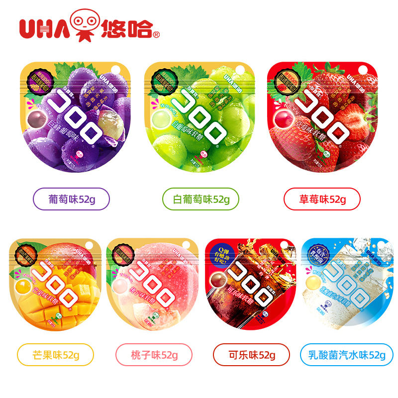 悠哈 酷露露果汁软糖果 52g 草莓味 儿童零食 休闲零食糖果