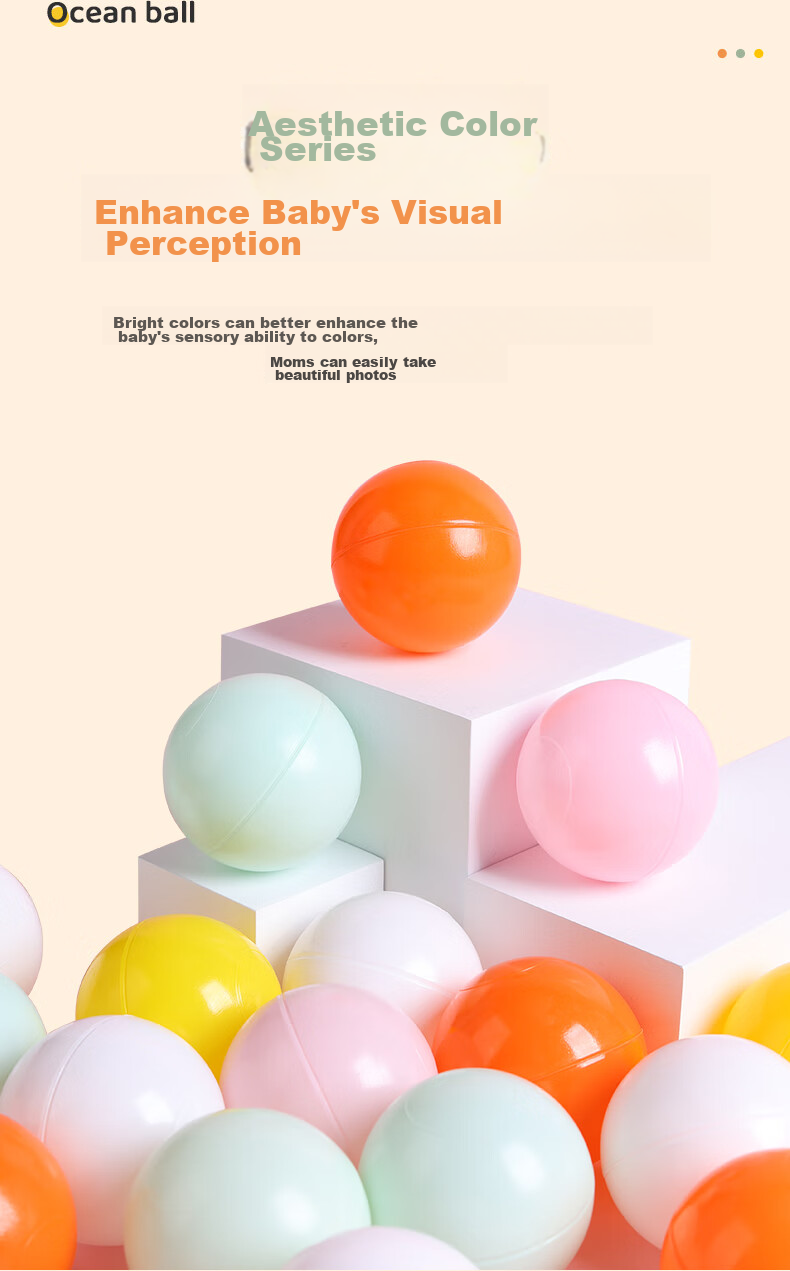 DEERC Colorful Ball Pool, Indoor Macaron-Colored Ocean Balls, Small Colorful Balls, Children's Toy Balls, Birthday Gift 10