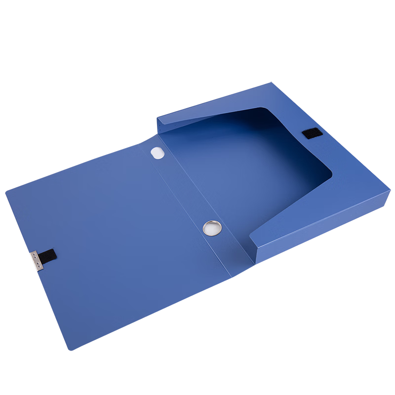 Deli 10 Pieces, 35mm A4 Velcro File Box, Plastic Document Box, File Storage Box, Office Supplies, 33510-10 Blue