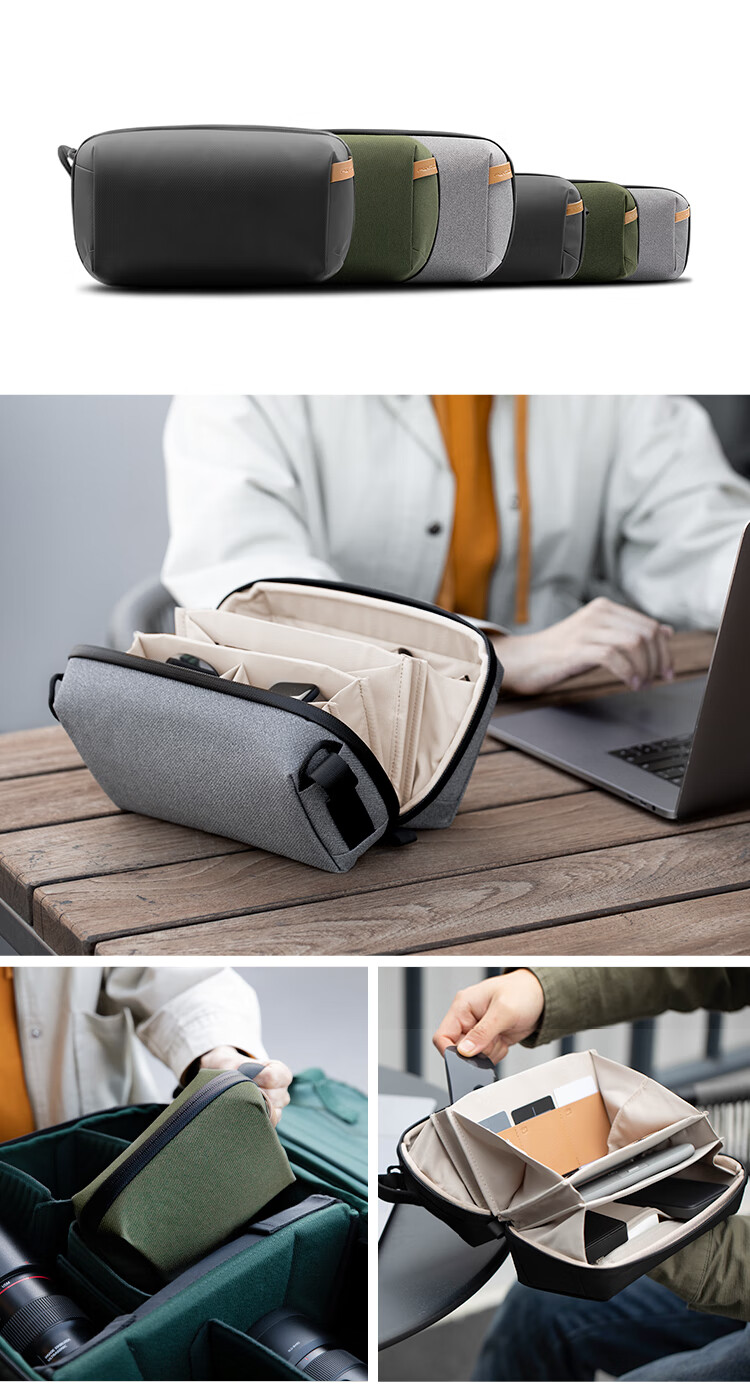 PGYTECH Digital Storage Bag Camera Accessories for GoPro Storage Hard Drive Cables Power Bank Travel Portable Storage Pouch Handheld Mini Digital Storage Bag (Twilight Black) 12