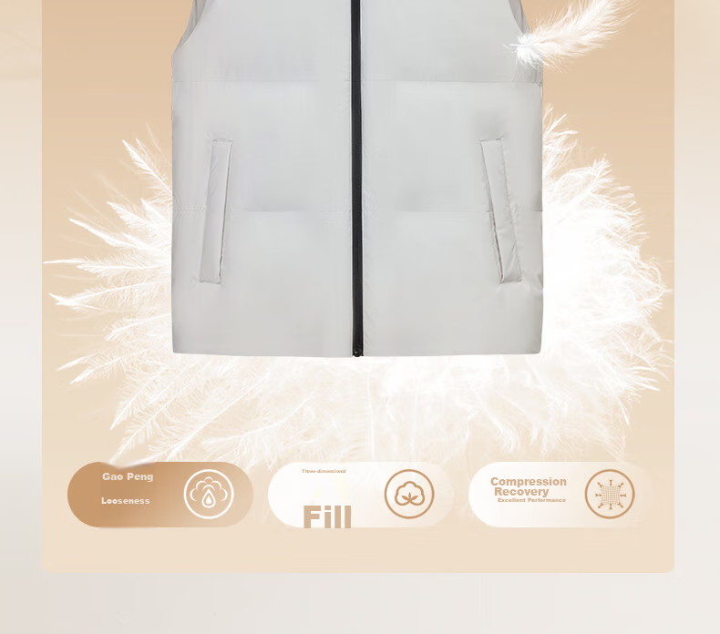 361° Men's Down Vest Autumn Winter New Waterproof Warm Sports Casual Running Stand Collar Jacket 652544401-4 6