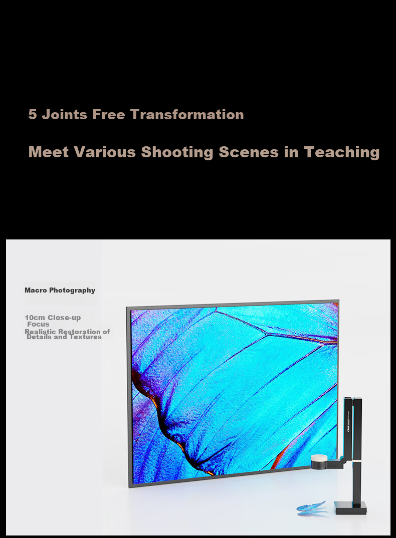 CZUR FancyS Video Display Stand for Online Classes, Calligraphy And Painting Training with Microphone, Recording, Video, Photo Capture for Live Lessons, Object Projection, 4K Capture A3/A4 8