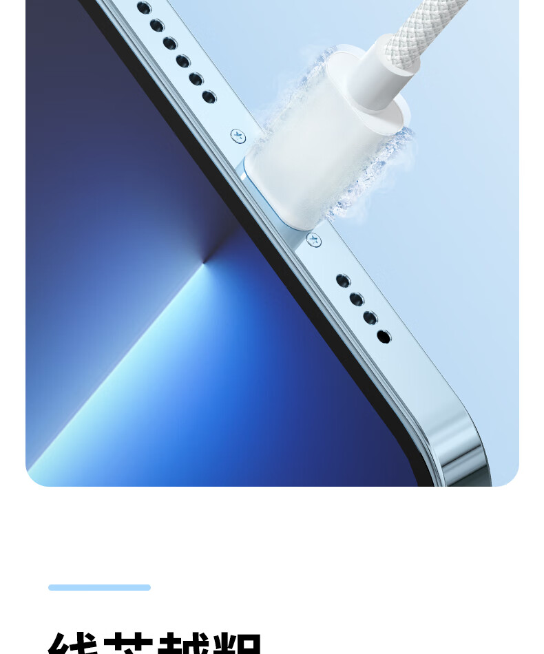 Nengshi Apple Charging Cable, 2.4A Fast Charging Data Cable, Suitable for IPhone 14/13 Pro Max/12/11/X/XR/8/7 Phones And IPad Tablets, Car-Mounted Braided Cable, 1.5 Meters, White 14