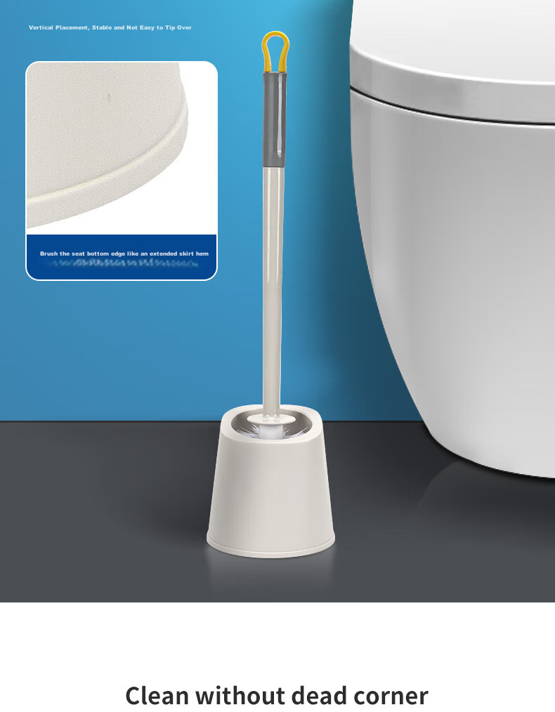 Bendi Extended Handle Toilet Brush Set, Bathroom Cleaning Brush, Toilet Cleaning Brush with No Dead Angles 5