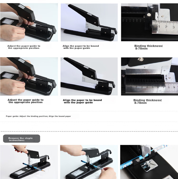 Deli Heavy-Duty Stapler, Large And Thick Stapler, Compatible with 23/6 to 23/13 Staples, Black 6