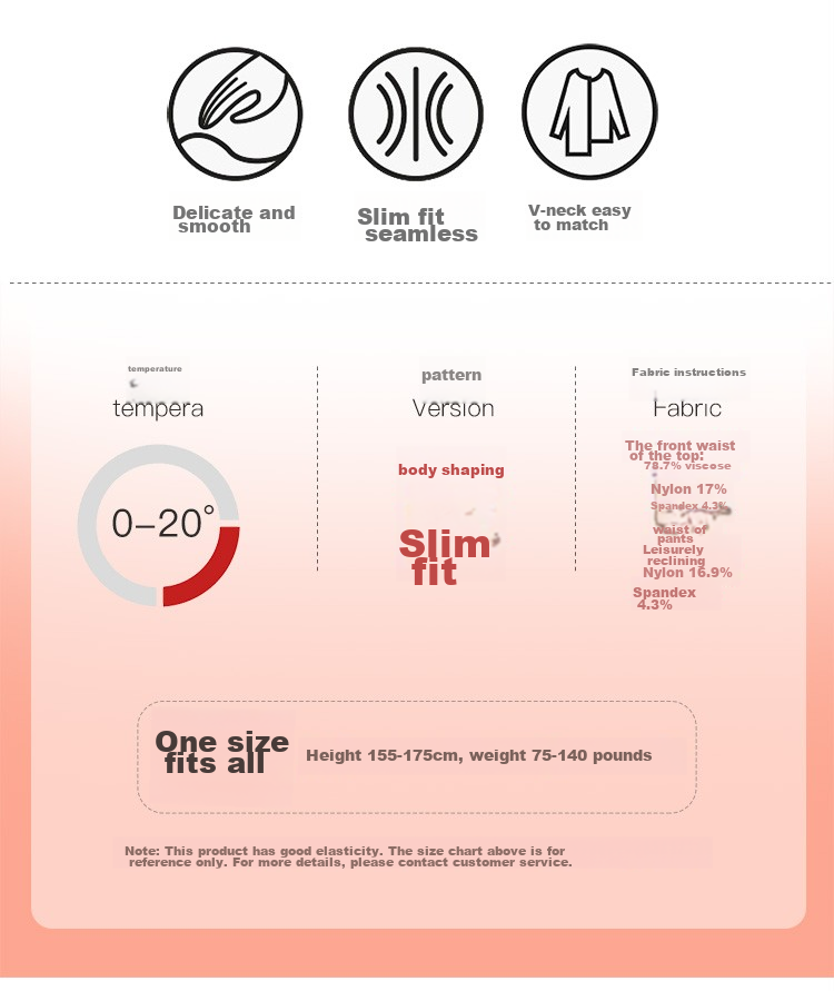 LangSha Women's Autumn Underwear Set, Lace Body-Shaping Seamless Slim-Fit Thin Thermal Underwear Base Layer, Pink New Arrival 10