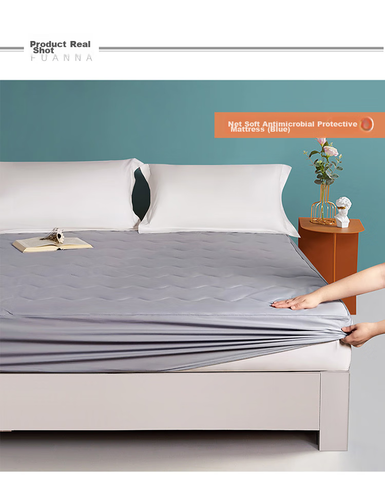 Fuanna Fitted Mattress Protector Double-Sided Washable Non-Slip Oversized 120x200cm Green 12