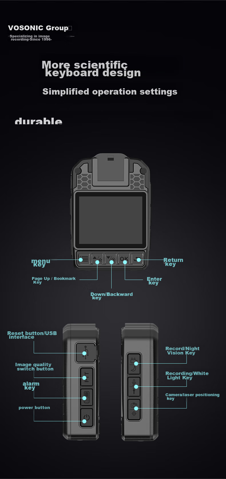 VOSONIC D2 64GB 4K Law Enforcement Body Camera, High-Definition Mini Portable Chest-Mounted Camera with Audio And Video Recording Functio 15