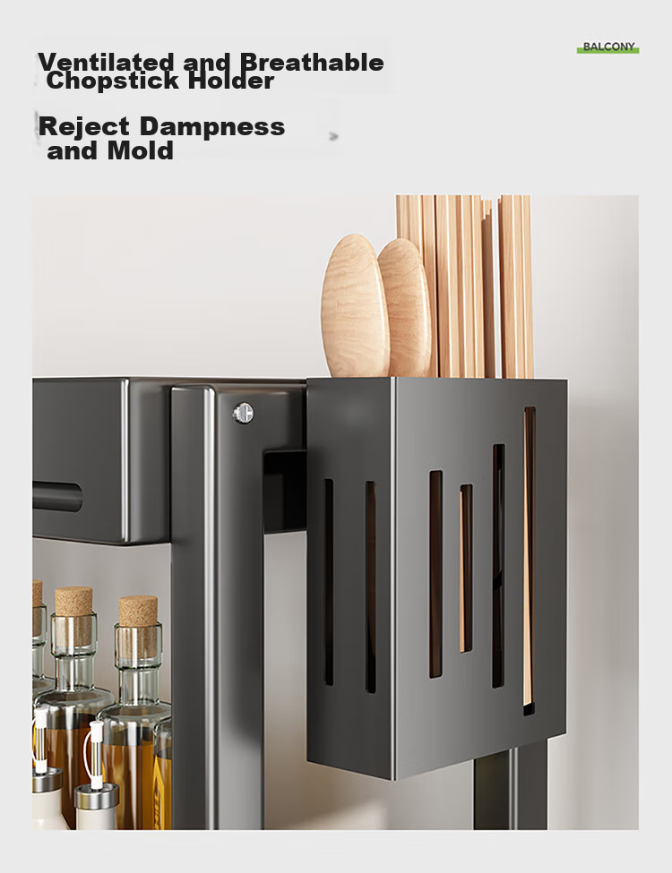 Shuaishi Kitchen Storage Rack Spice Rack, Knife Holder Kitchen Organizer, Countertop Spice Box Storage Rack, Double-Layer 44cm 12