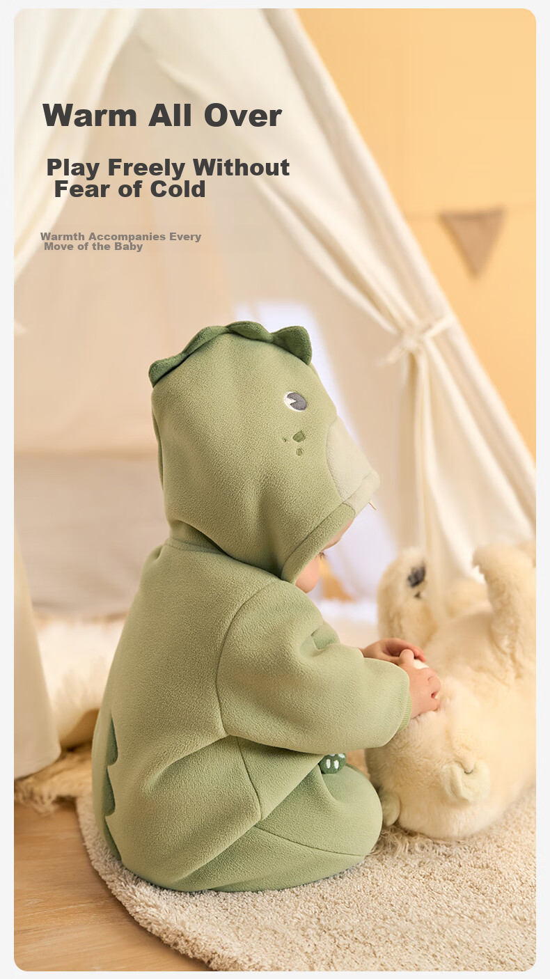 DAVE & BELLA Plush Romper, Winter Warm Baby Clothes, Outdoor Wear, Unisex Infant Onesie 5