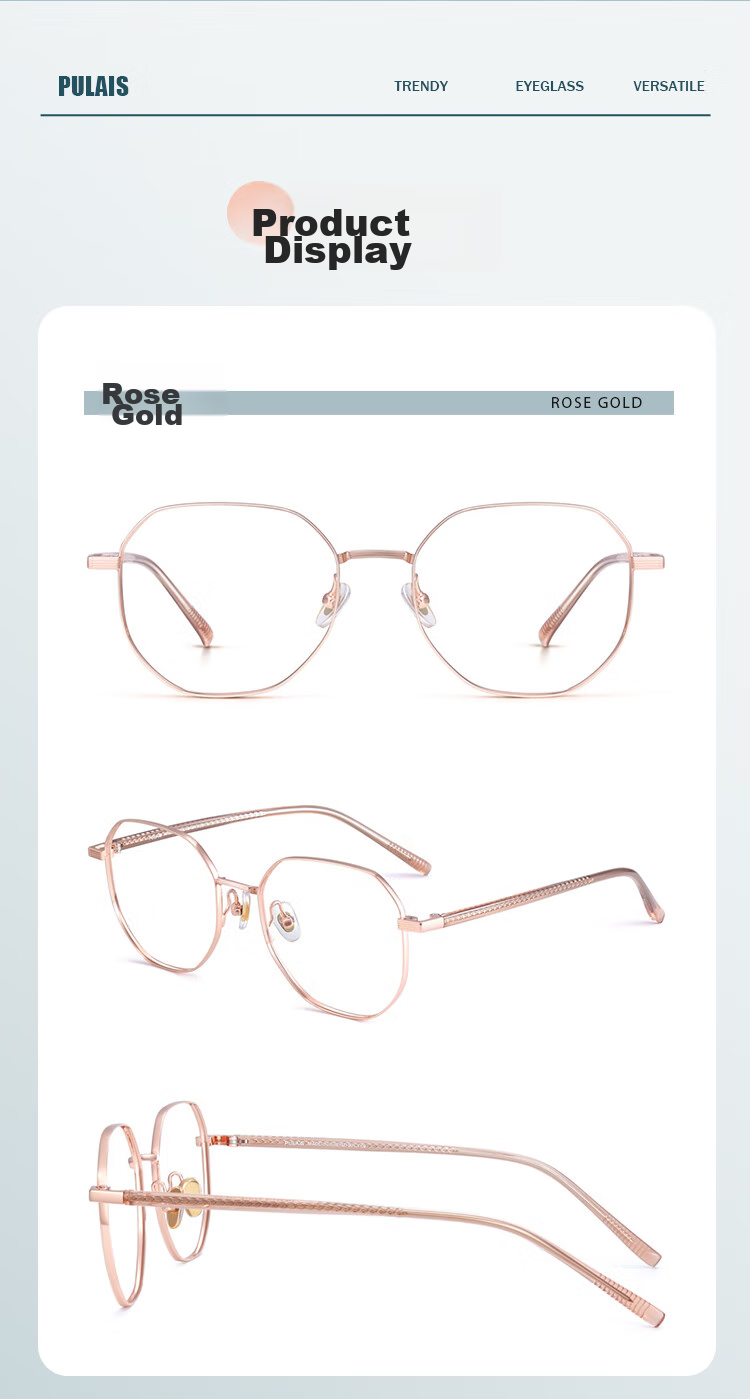 Pulais Anti-Blue Light Myopia Glasses for Women, Fashionable No-Makeup Glasses for Men, Large Frame Internet Celebrity Style, Face-Slimming Effect, Can Be Fitted with Lenses 9050 13