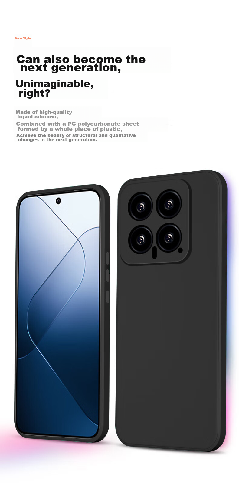 KEKLLE Phone Case for Xiaomi 14, Xiaomi 14 Protective Cover, Cloud-Feel Silicone Lens Full Protection Shockproof Ultra-Thin Soft Case for Men And Women, 14 [Elegant Black] Upgraded Cloud-Feel Silicone 4