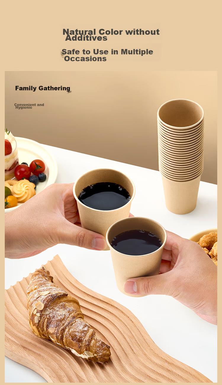 One's Member Disposable Paper Cups, Bamboo Paper Cups, Water Cups, 230ml X 100 Pieces, Beverage Cups, Coffee Cups, Food Grade, Office Use 10