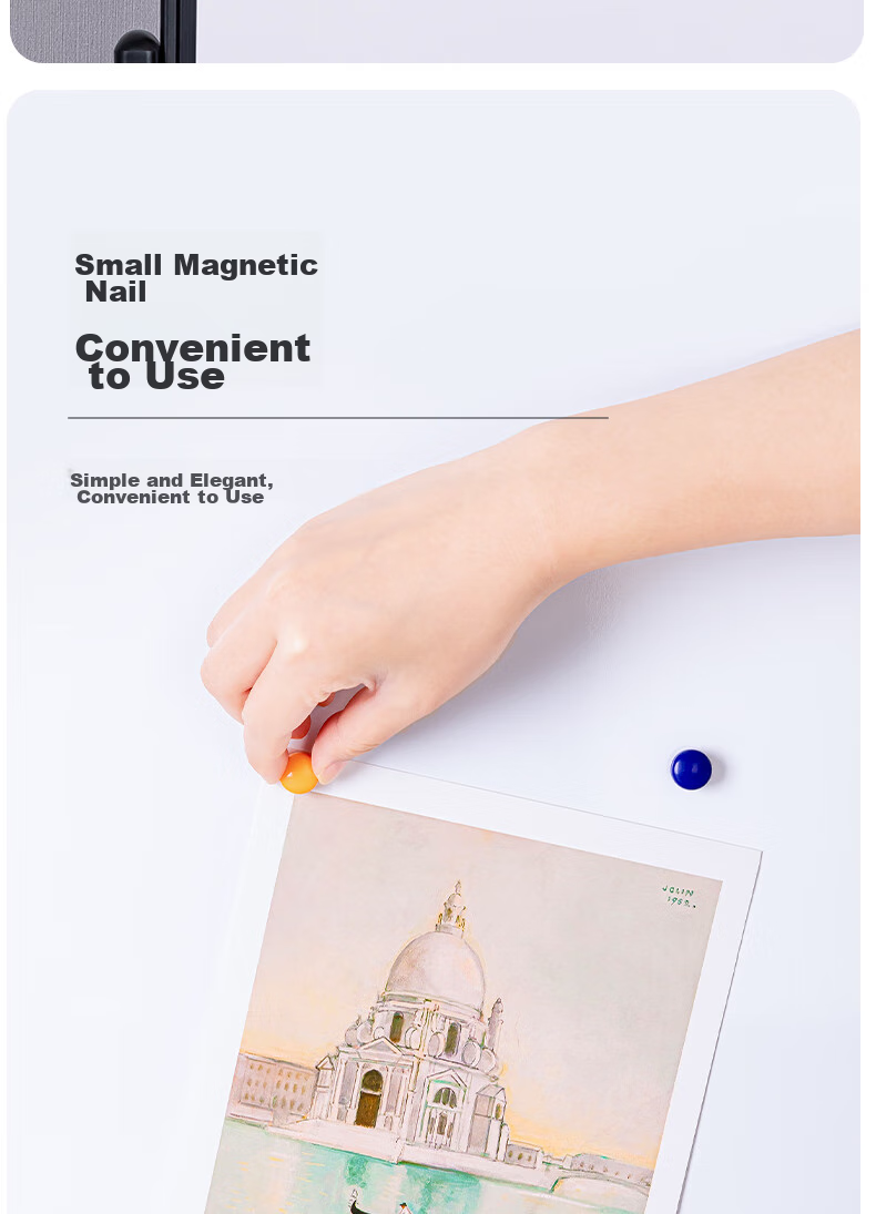 Deli 12 Pieces/card Colored Spherical Magnetic Pins, Refrigerator Stickers Whiteboard Accessories Round Magnetic Particles Small Magnetic Buttons Strong Magnet Magnetic Iron Stone Buckle Magnetic Pins Teaching Office Use Children Teachers 7823 4