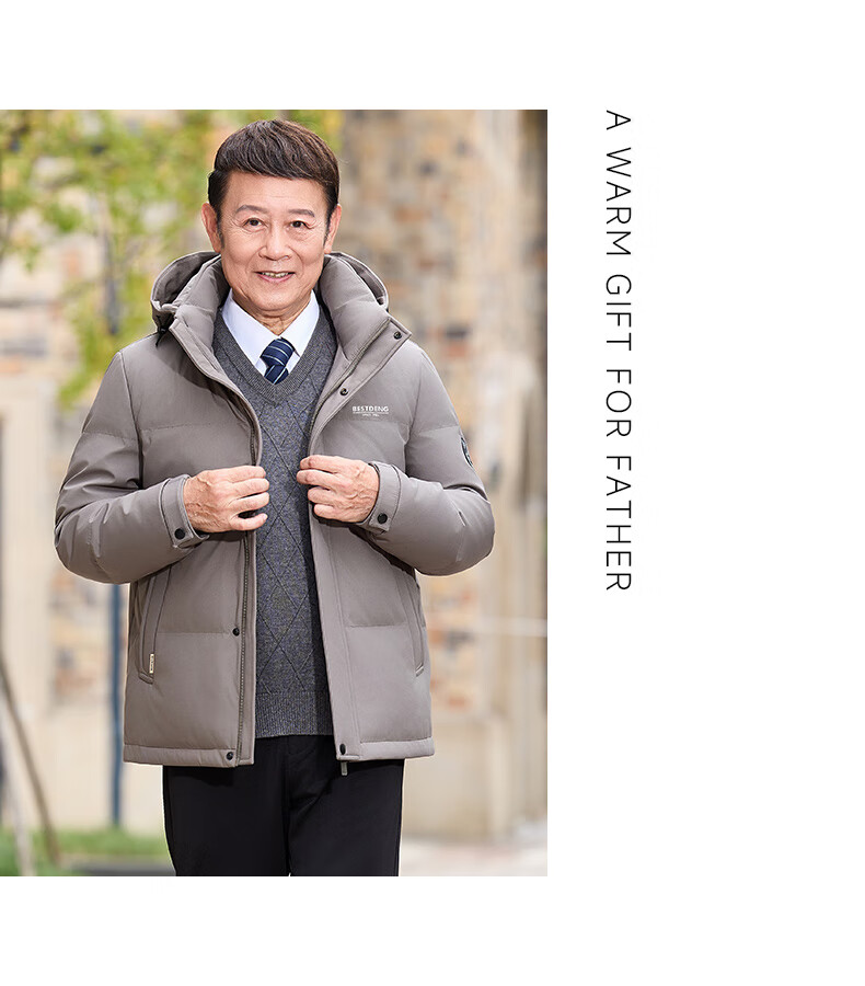 Yalu Dad's down Jacket for Men, Short Style, New Winter 2026 Model, Thickened Warm Business Middle-Aged And Elderly Winter Coat 13