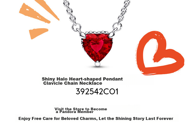 Pandora Flame Heart Necklace And Earrings Set for Women, Birthday Gift for Girlfriend 2