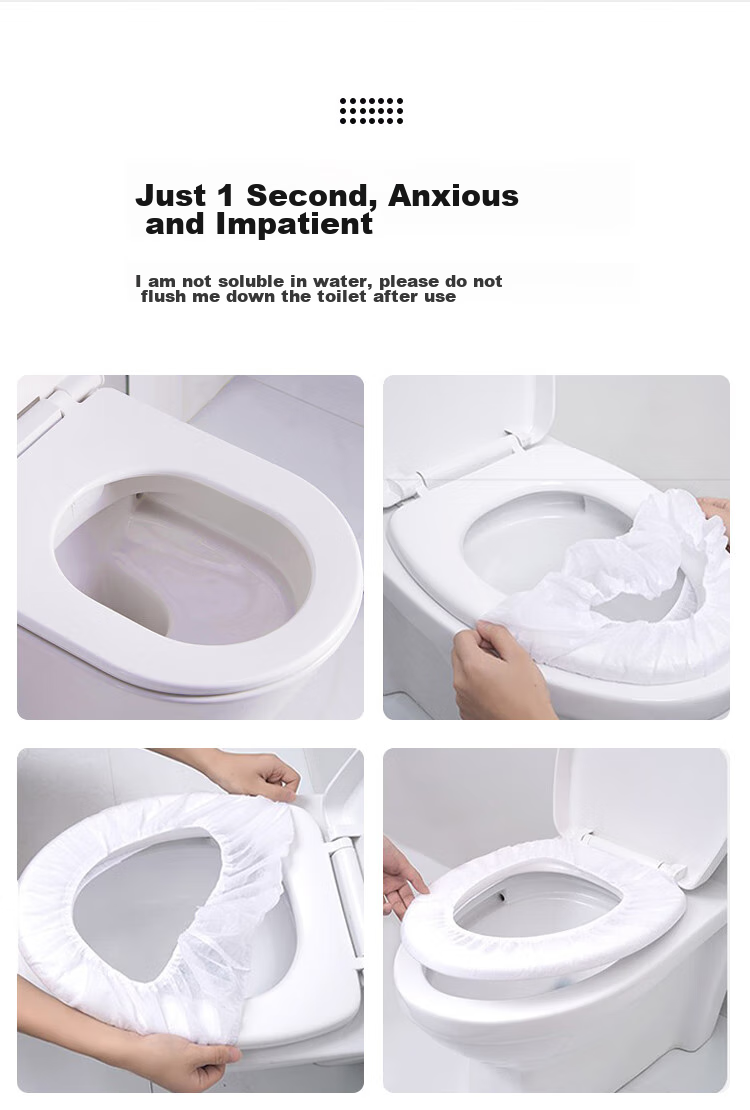 YOUAO Disposable Toilet Seat Covers, Extra Thick And Large, Individually Wrapped, 50 Pieces, Waterproof Non-Woven Paper Seat Protectors for Postpartum Wome 3