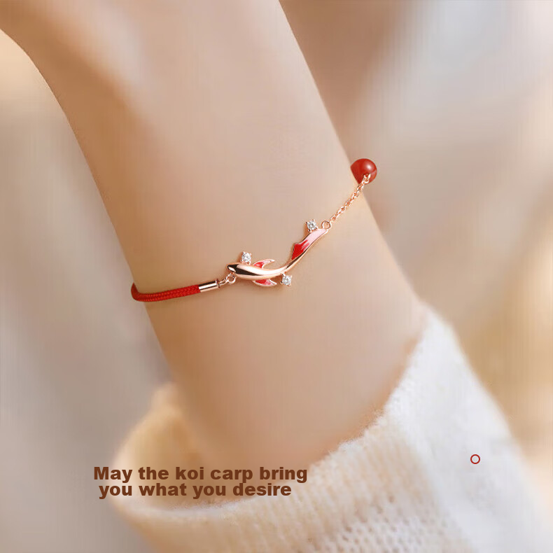 Zhenshangyin Chinese Gold Peace Buckle Silver Bracelet for Women, Chalcedony Beaded Bracelet, Mid-Autumn Festival Gift, Birthday Present for Girlfriend Or Mother, S925 7