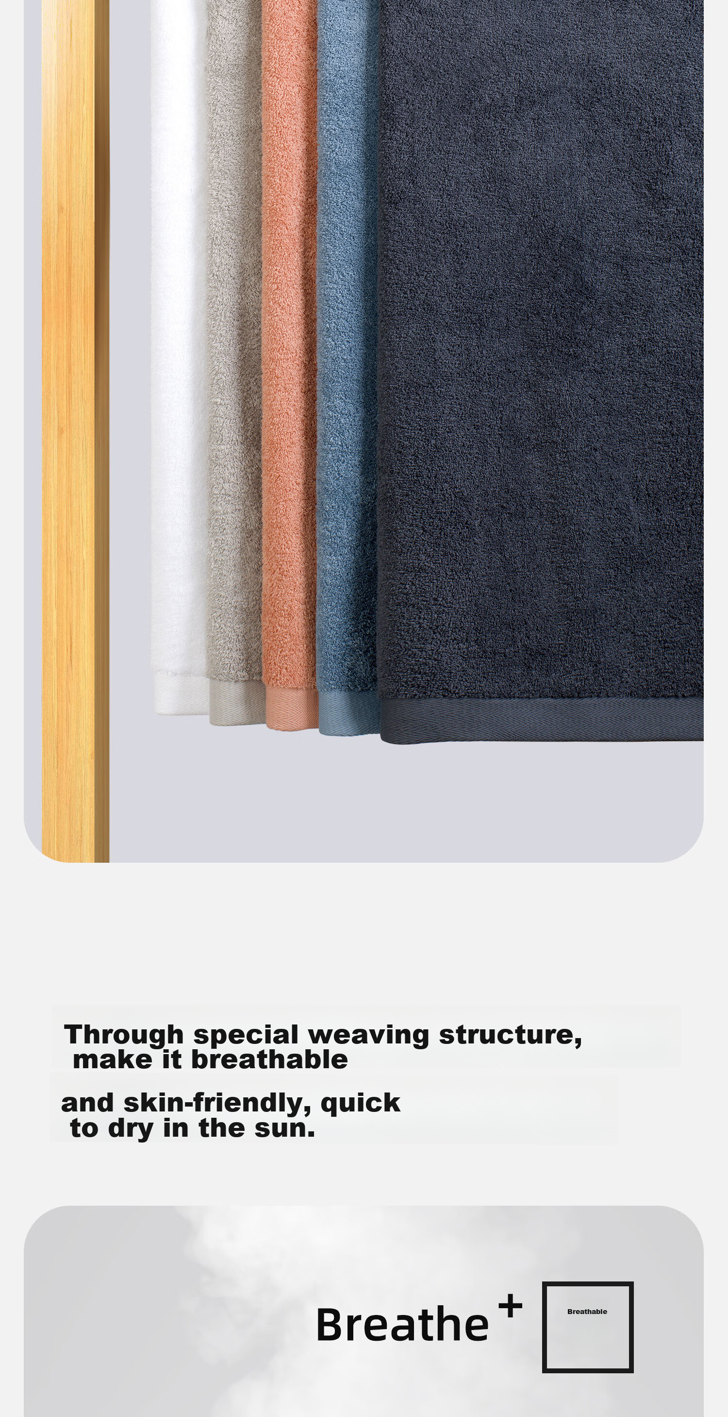 GGT Japanese Hotel Pure Cotton Bath Towel, Thick Large Wrap Towel, Home Use, Soft Quick-Drying Absorbent, for Men And Women, All Cotton, Xiao Ta 8