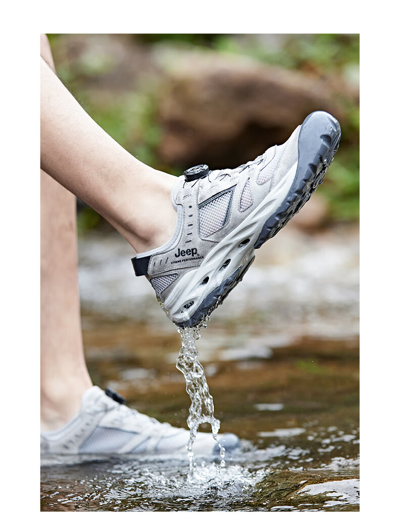 JEEP Men's Outdoor Breathable Hiking Shoes, Quick-Drying Amphibious Water Shoes, Non-Slip Wear-Resistant Mountaineering Boots for Me 13
