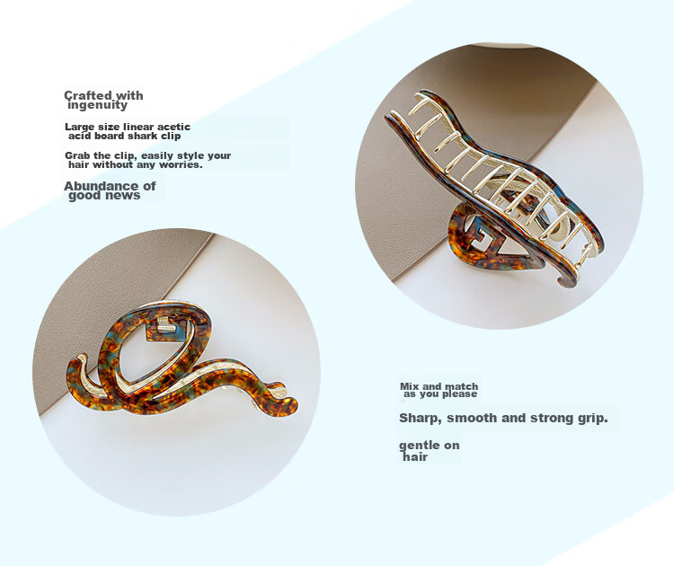 CHIMERA Simple Acetate Board Shark Clip High-End Hairpin Hair Claw Clip for Back of Head, Bun Maker, Women's Mid-Autumn Festival Gift 31