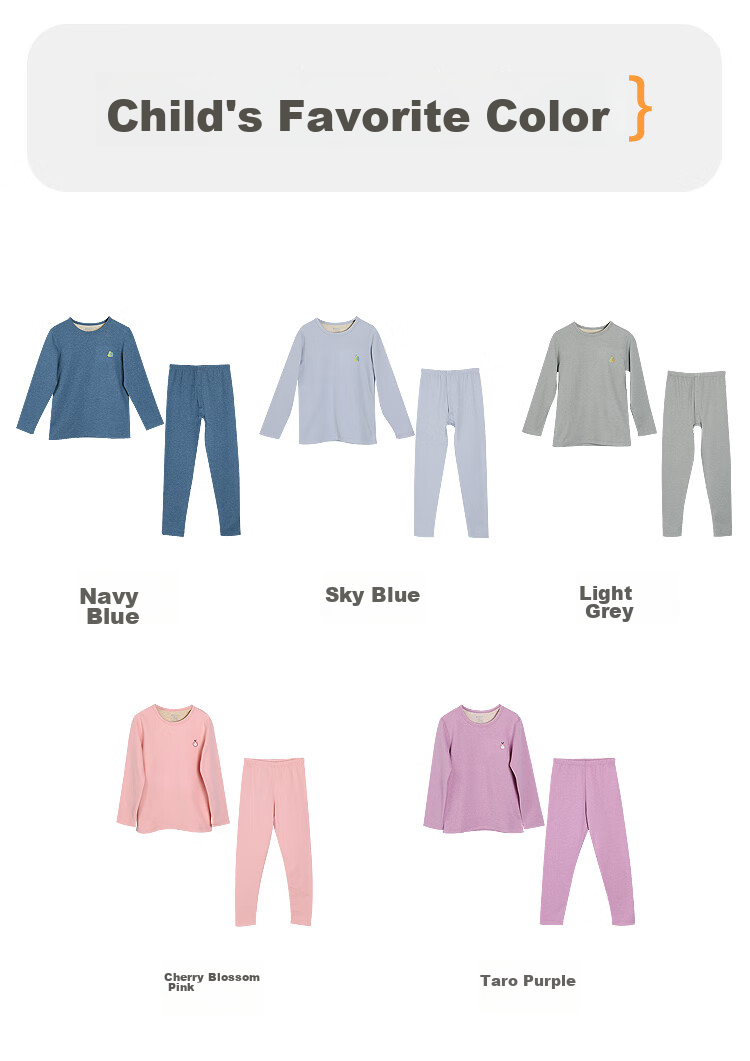 Hodohome Children's Autumn Underwear Set for Boys, Antibacterial Brushed Wool And Silk Blend Thermal Underwear without Bone Structure, Warm Inner Wear 203 150 15