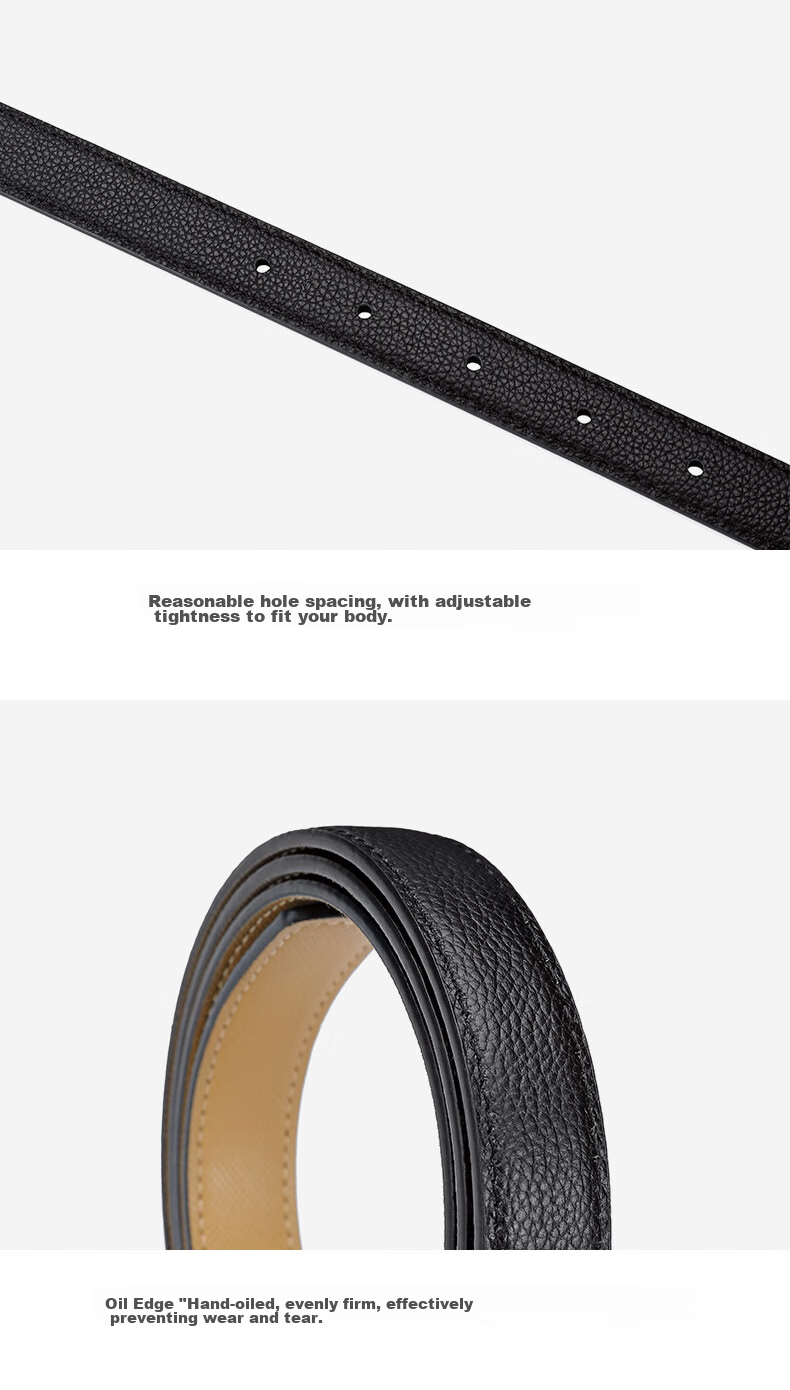 Goldlion Women's Leather Belt with Buckle, Versatile Waistband Gift Box, Birthday Present 13