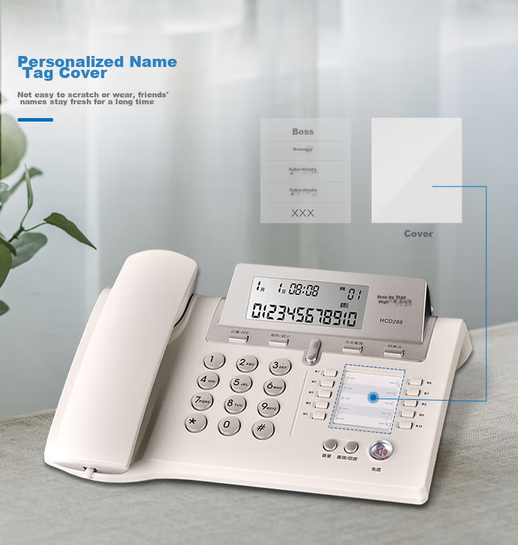 BBK Landline Telephone, Fixed-Line Phone for Office And Home Use, Stylish Lift Screen, 10 Sets of One-Key Dialing, HCD288 Elegant Gray 9