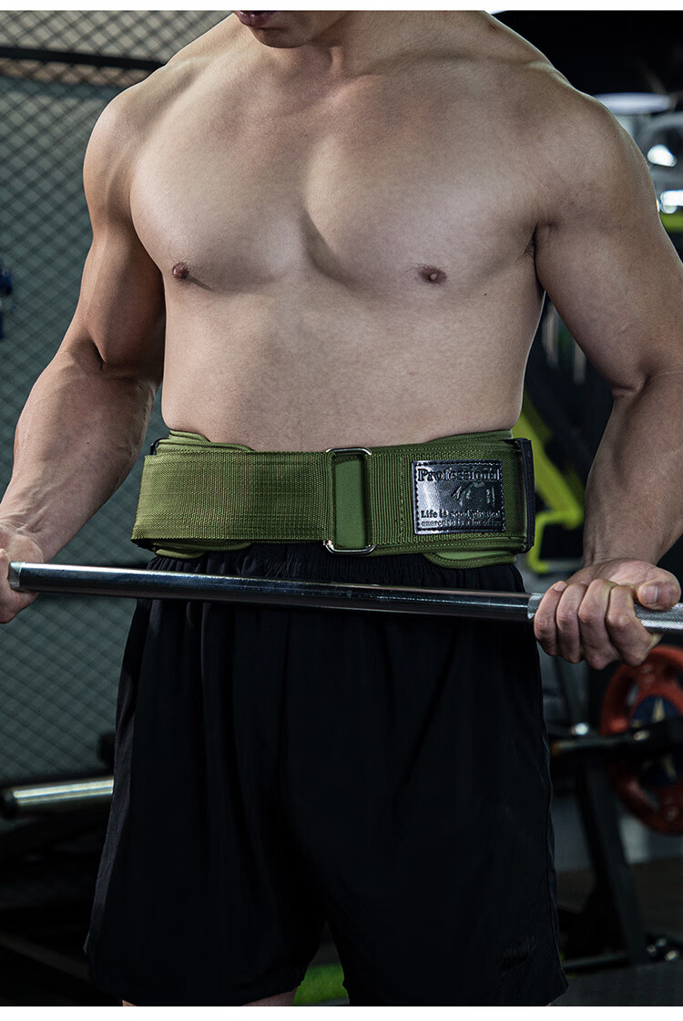 GINGPAI SPORT Fitness Belt Squat Deadlift Waist Support Unisex Professional Training Weightlifting Green XL 5