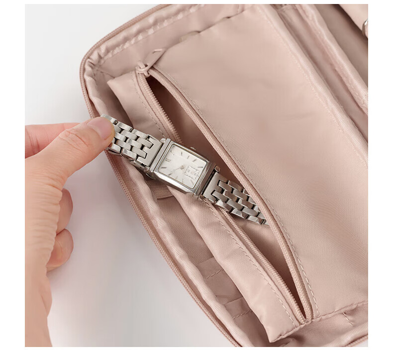 MUJI Polyester Jewelry Bag, M Pink Rice Color 19
