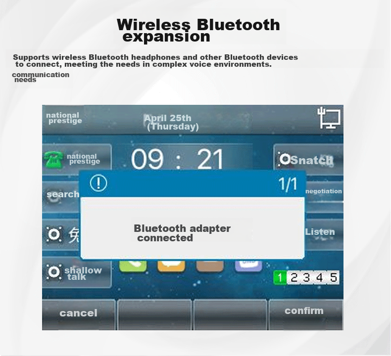 Guowei IP Landline Phone GW23G, Recording Network IP Phone, 2.8-Inch Color Screen, Bluetooth, Wireless WIFI, USB, Gigabit Dual Network Ports, 6-Line Telephone Conference 8