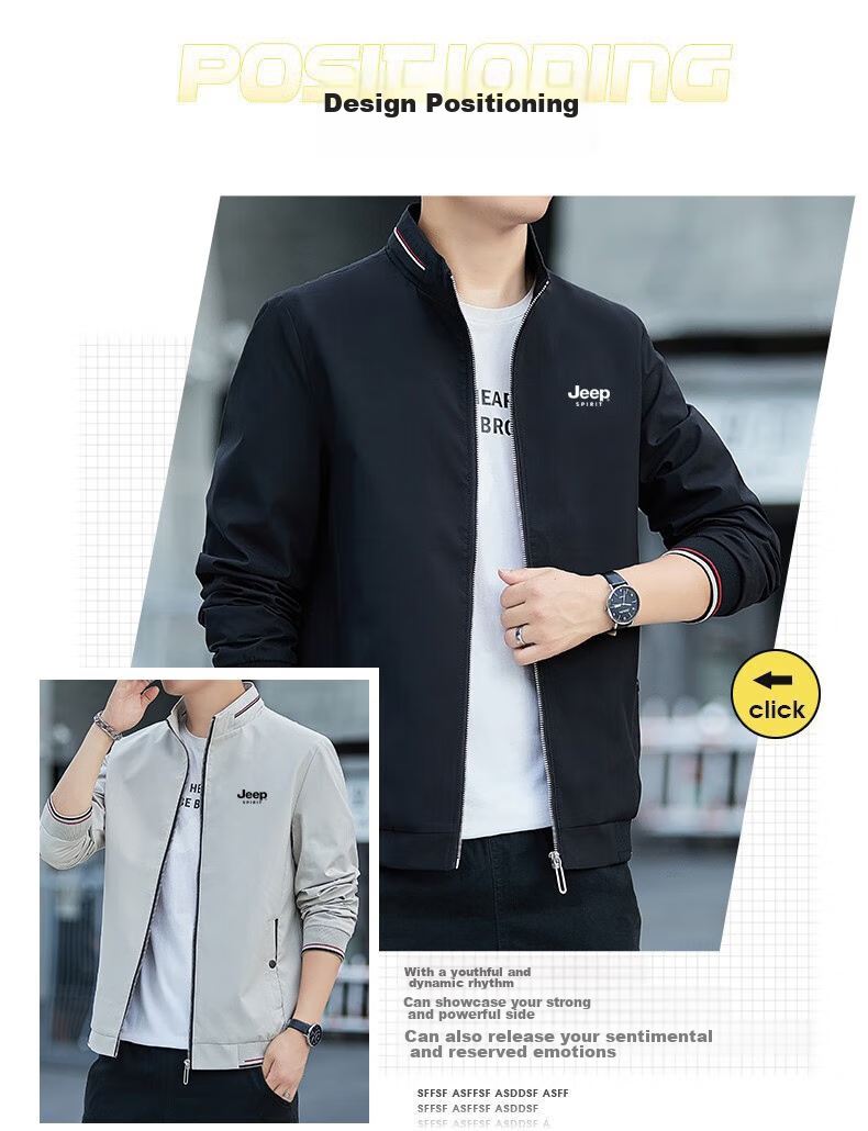 JEEP SPIRIT Men's Jacket, Autumn And Winter Coat, Stand-Up Collar, Business Style, Fleece-Lined, Thickened, Casual Versatile Outerwear, Black with Fleece Lining, XL Size 6