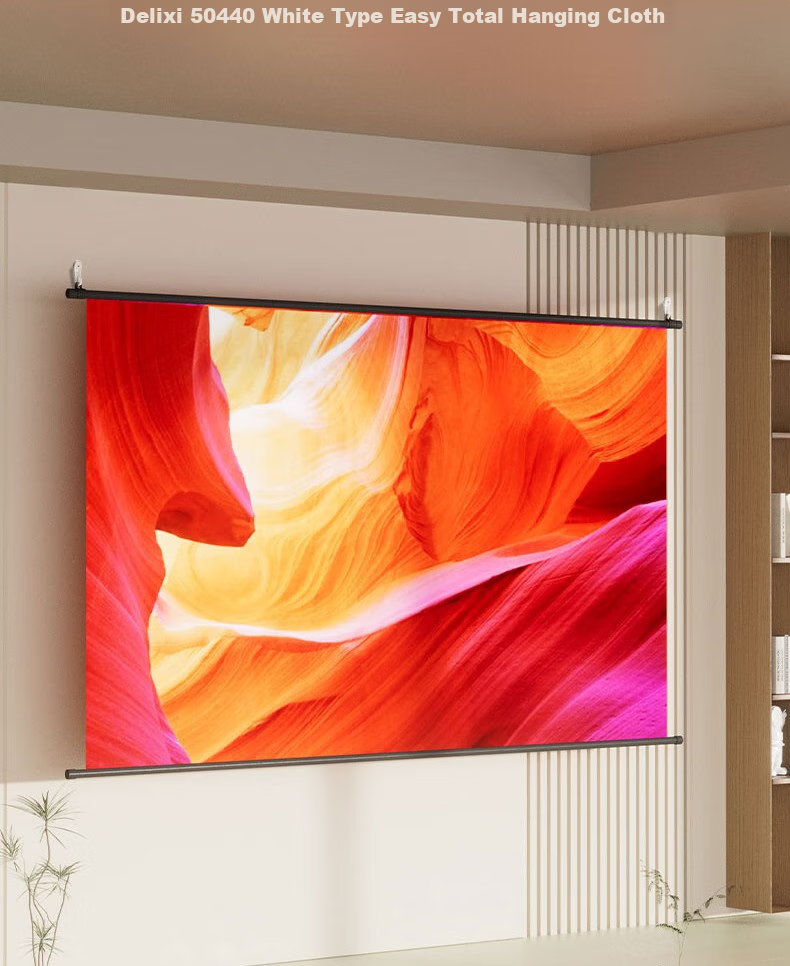 Deli 100-Inch 16:9 White Plastic Wall-Mounted Simple Projector Screen, Projection Screen, Compatible with Jianuo, XGIMI, Dangbei, Xiaomi Projectors Screen 50448 3