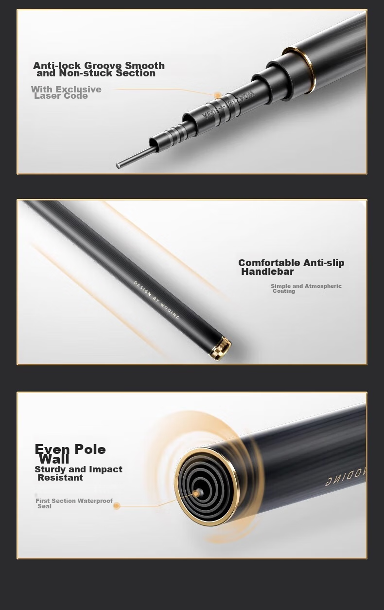 Woding King of Kings Flagship Edition Fishing Rod, Carbon Fiber Ultra-Light Big Fish Rod, Fishing Pole for Platform Fishing And Hand Fishing, 5.4 Meters, 5.5H 12