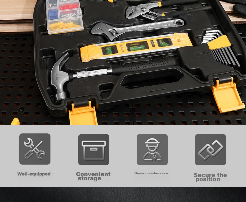 Deli Household Multi-Functional Hardware Toolbox Set, 37-Piece Manual Tool Kit, Electrician Repair Emergency Kit 3