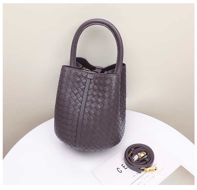 Viney Leather Bucket Bag Brand Handbag, Women's Light Luxury Crossbody Shoulder Bag, Practical Birthday And Mother's Day Gift for Mom 11