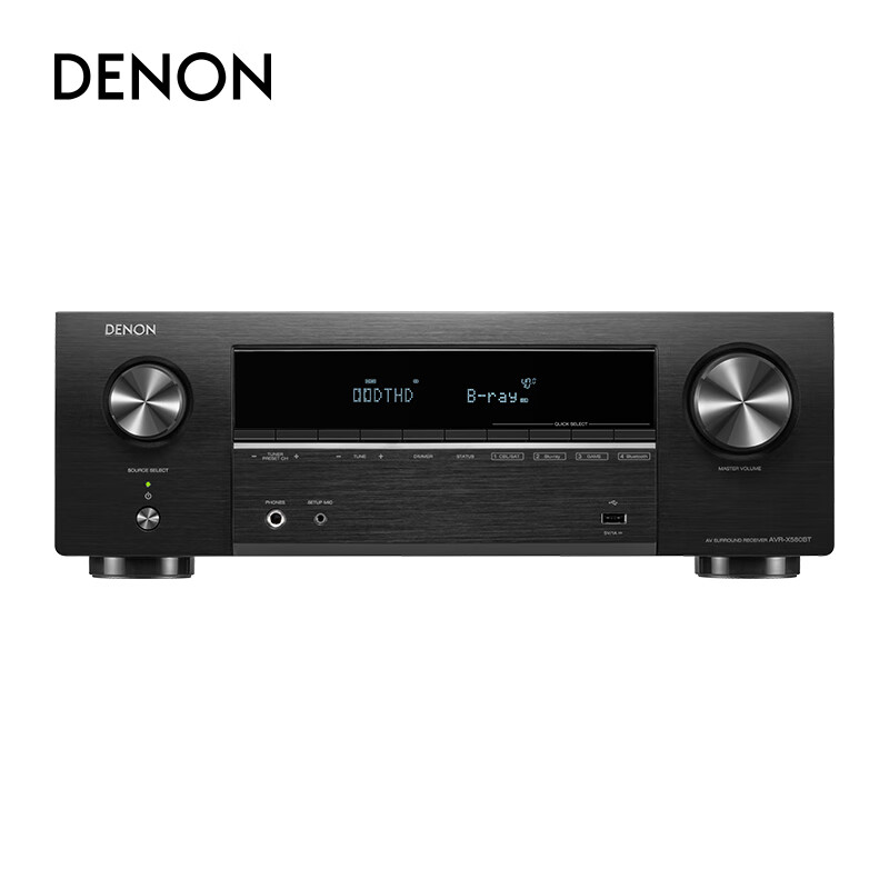DENON AVR-X580BT Amplifier Home Theater 5.2 Channel AV Amplifier Imported Audiophile-Grade High-Power Supports USB Bluetooth 8K Dolby DTS Sound HDMI 2.1 Black