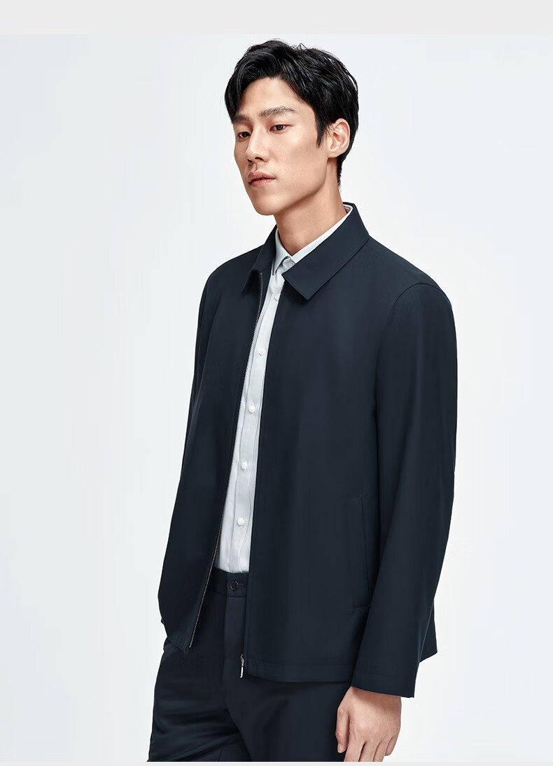 Goldlion [Yun Gan Dashi] Spring And Summer Anti-Static Washable Wool Lapel Business Jacket for Men, Navy Blue, XL 13