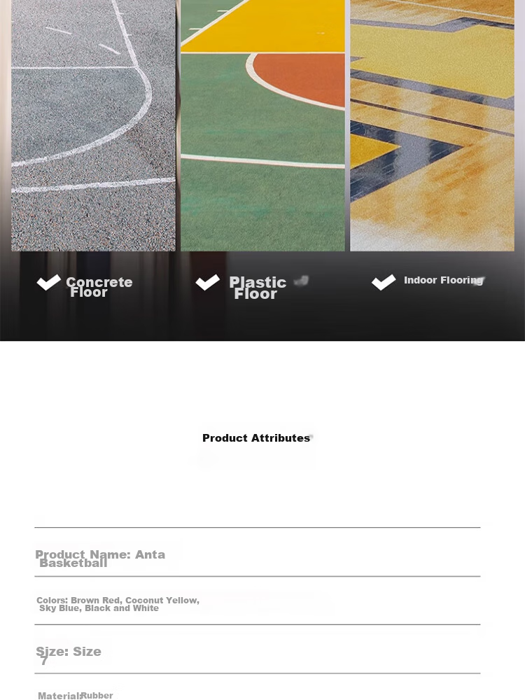 ANTA Children's Basketball, Elementary School Students' Youth Indoor And Outdoor Wear-Resistant Rubber Size 7 Basketball, Sky Blue No. 7 Basketball 10