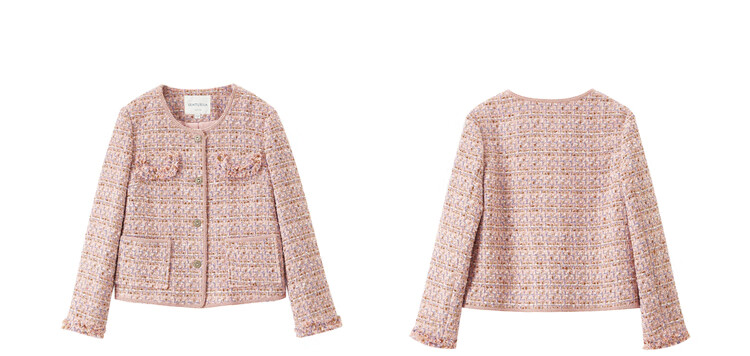 Sentubila Luxury Elegant Little Chanel Style Short Jacket for Women Spring Autumn High-end Youthful Pink Quilted L 15