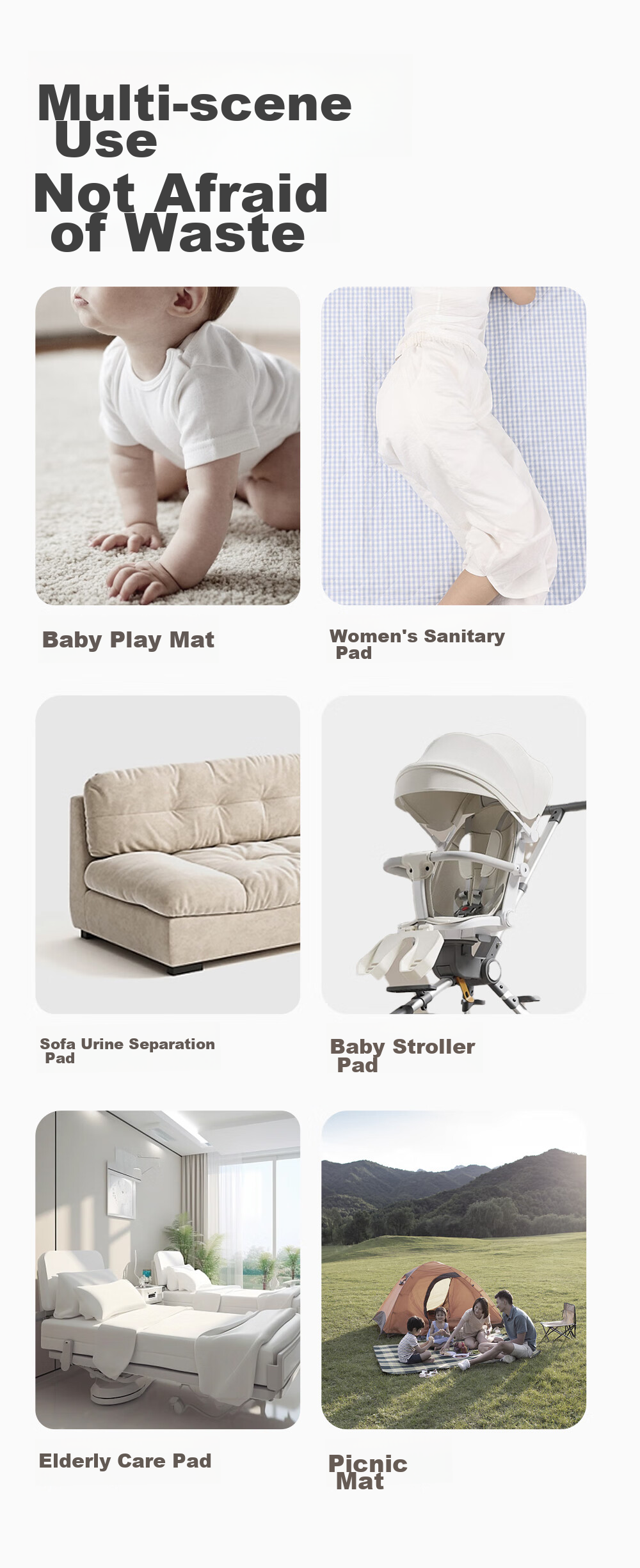 Liangliang Baby Waterproof Washable Cotton Linen Large Urine Pad Mattress 81x60cm Cooling Mat 12