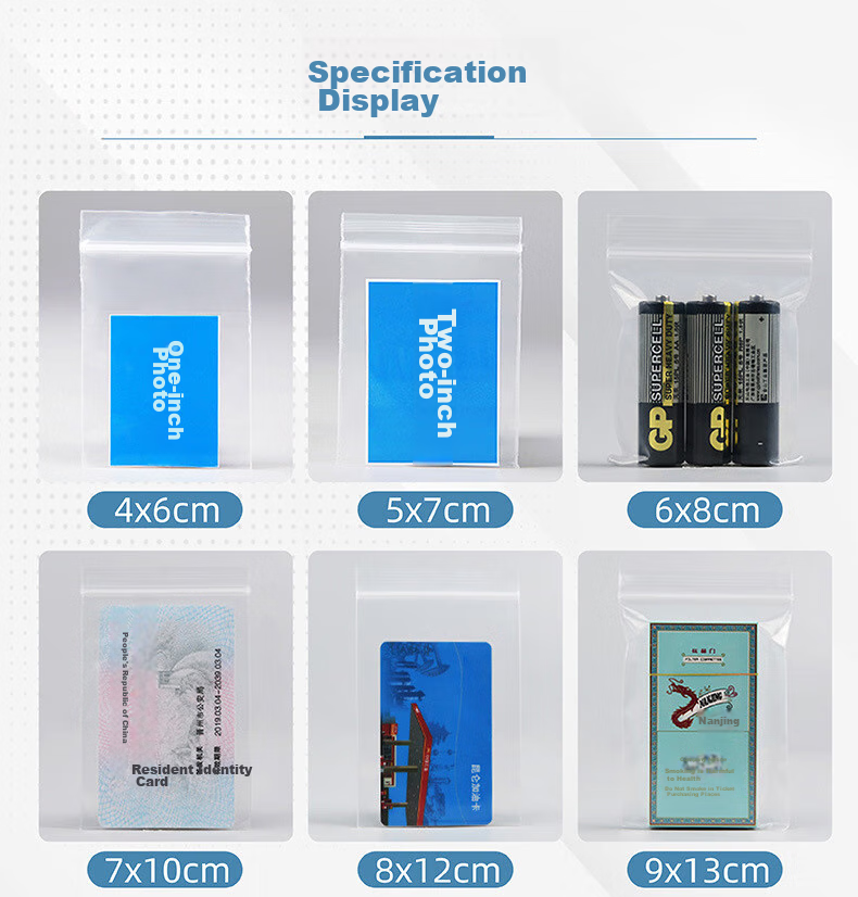 Gongbaili No. 5 Self-Sealing Bags, Sample Retention Bags, Plastic Bags, Sealing Bags, Food-Grade Sample Bags, Sealing Bags, Thickened Laboratory Packaging Bags, 10*15cm, 8 Mil Thickness, 5 Packs/500 Pieces in Total 4