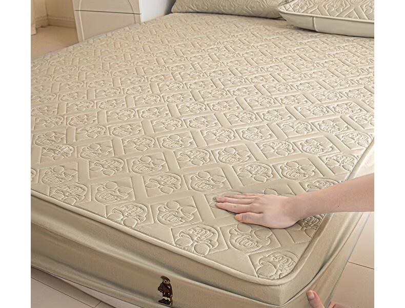 Teenie Weenie Class A Pure Cotton Quilted Fitted Sheet Double Bed Mattress Protector Cover for 2m X 2.2m Bed 20
